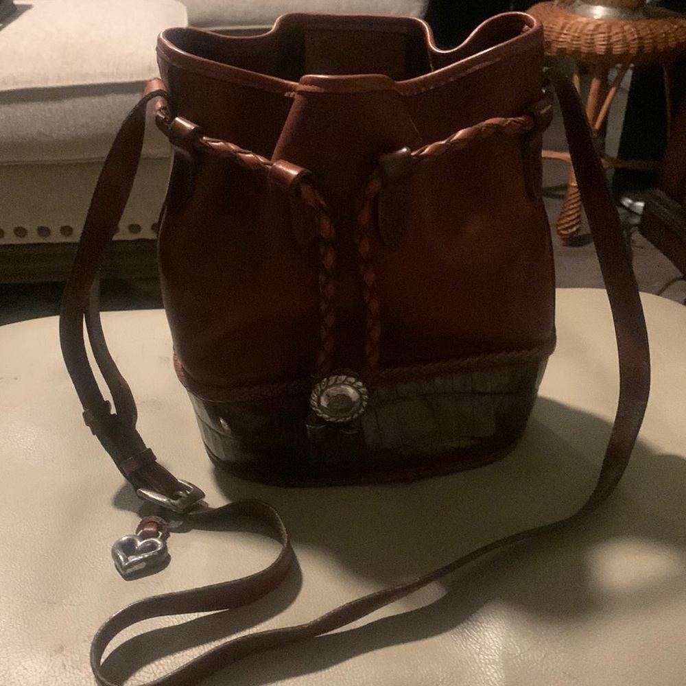 Medium brown draw string brown Brighton shoulder bag